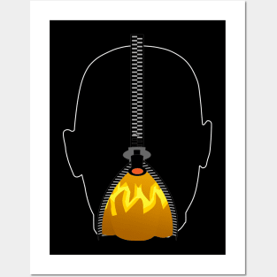 Impatient Halloween Monster Scary Orange True Face Zipper Posters and Art